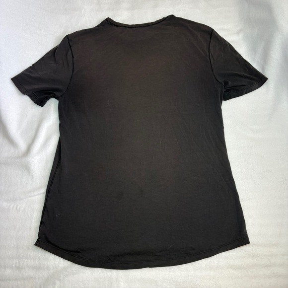 Lululemon Other - Lululemon Mens Short Sleeve Cotton Blend T-Shirt Black Grey Curved Hem Logo